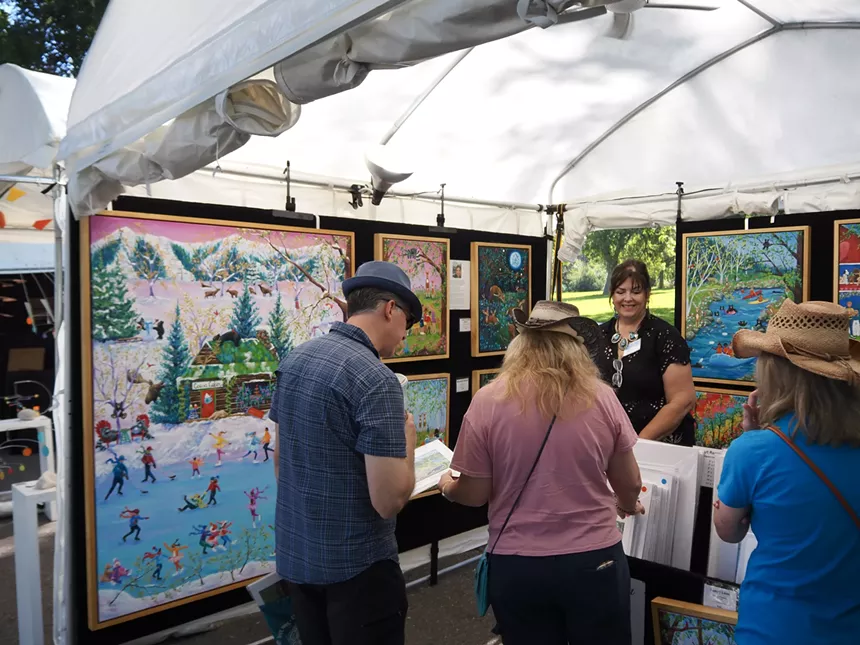 people look at art