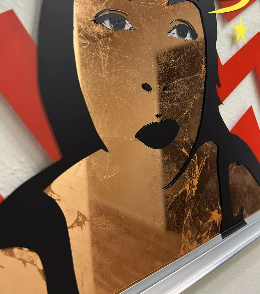 metal art of a woman