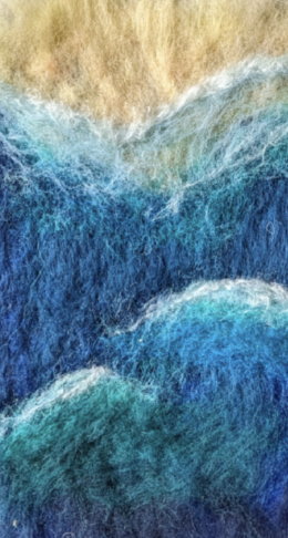 blue felt waves