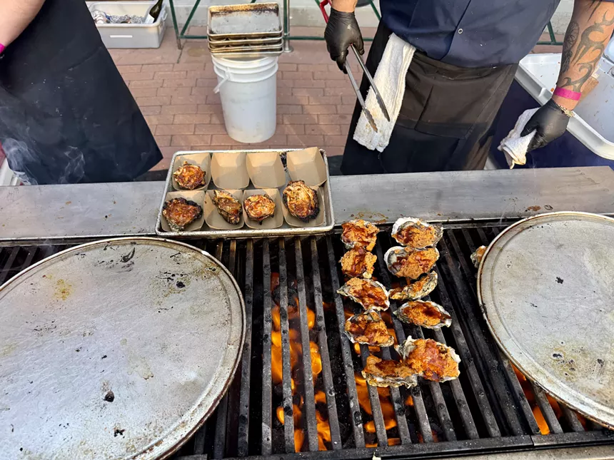 Angelo's Taverna offered chargrilled bourbon oysters fresh off the grill