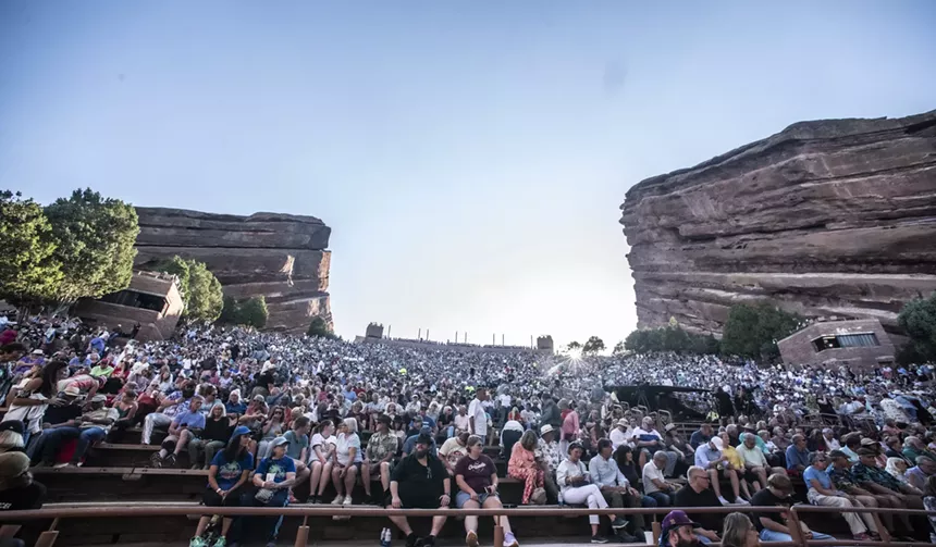 the Beach Boys performing at Red Rocks in 2025
