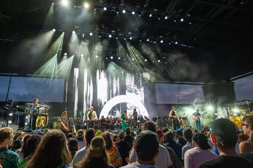 King Gizzard & the Lizard Wizard on stage at Ford Amphitheater.