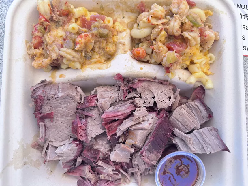 Cajun BBQ Brisket and Crawfish Mac-n-Cheese