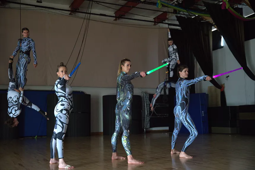 Dancers practice at the Boulder Circus Center.