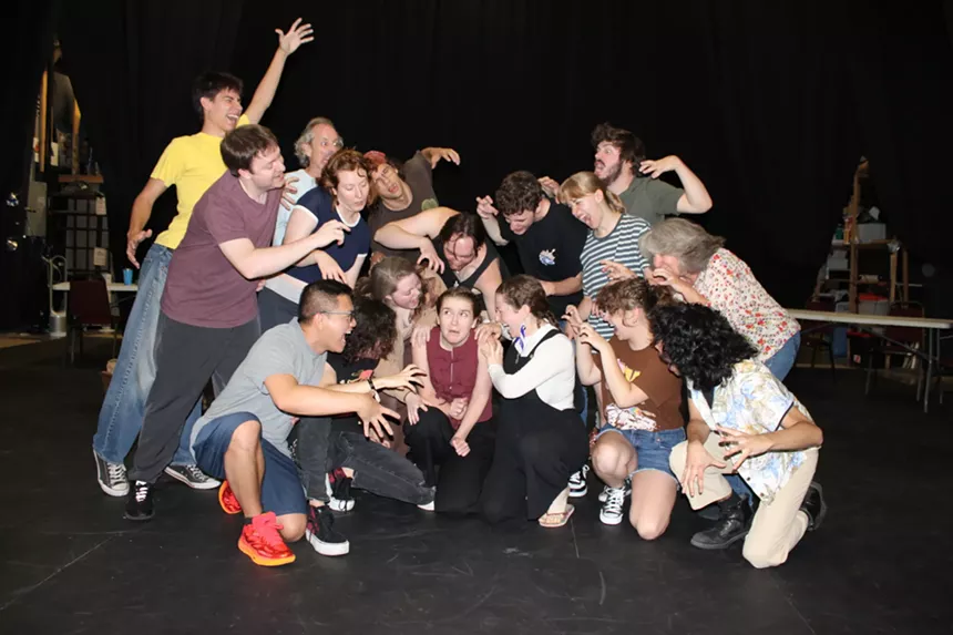 Cast poses together as zombies.