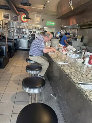 diner with stools.