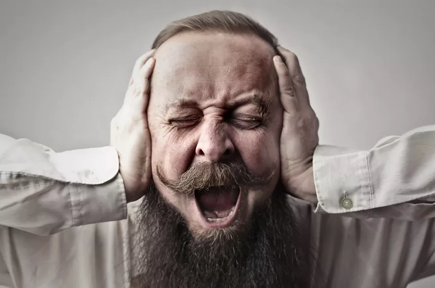 A man screaming