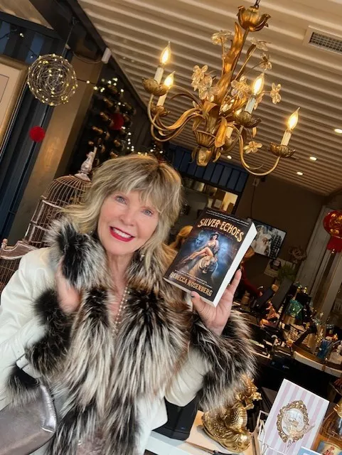 A woman holding a book
