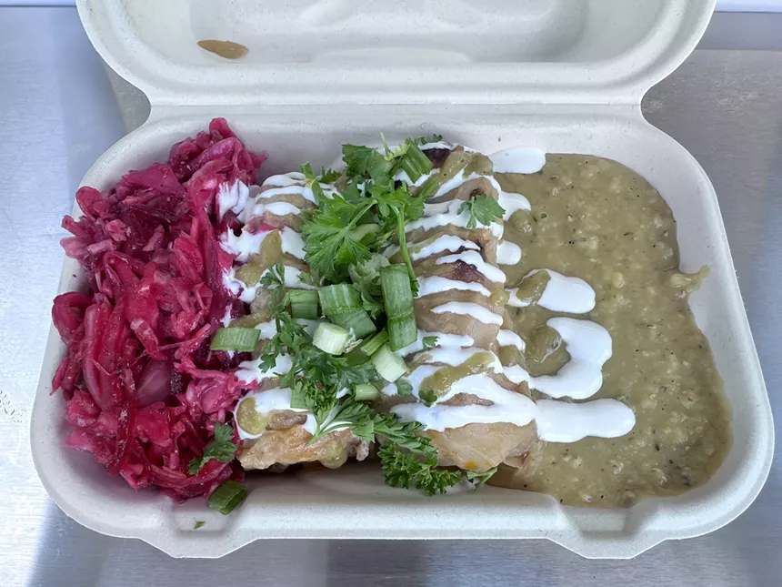 Steamed cabbage leaves filled with beef, onion, rice, carrot, and tomato. Served with pickled salad and pea soup.
