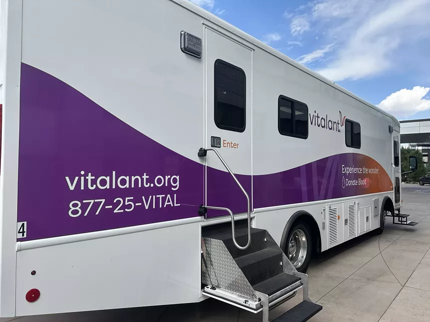 a blood donation van