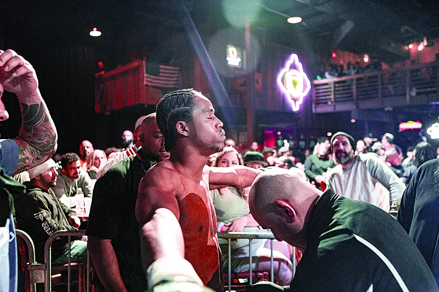 fighter going into ring.