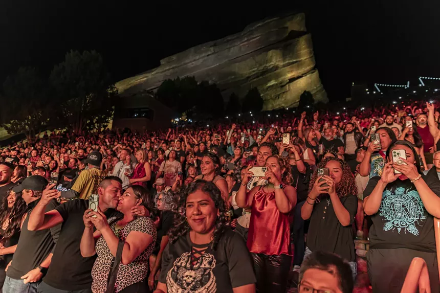 Fans packed Red Rocks.