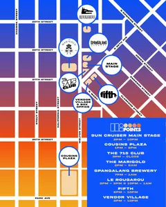 A map of the Hi Points festival area in Denver.