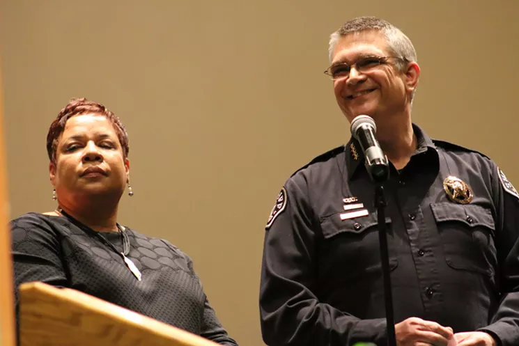 Stephanie O'Malley and Patrick Firman answer questions about community engagement and criminal-justice reform. - KYLE HARRIS