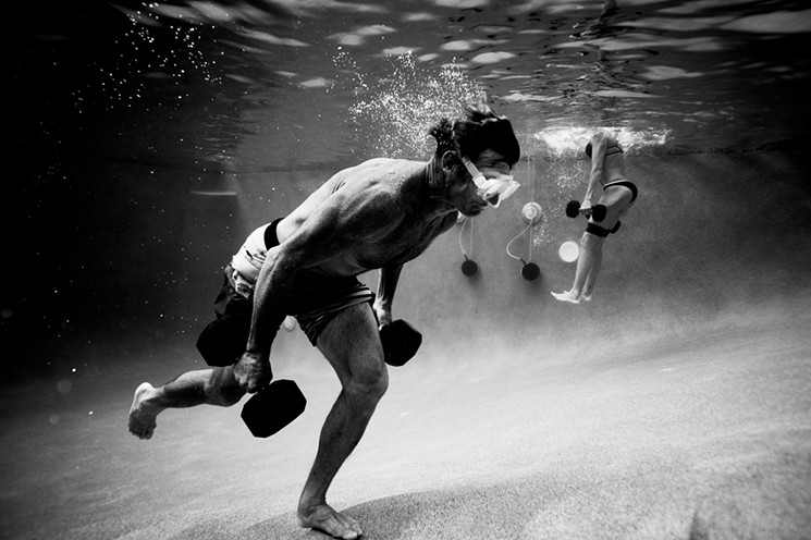 Laird Hamilton doing underwater training. - COURTESY OF SCOTT CARNEY.