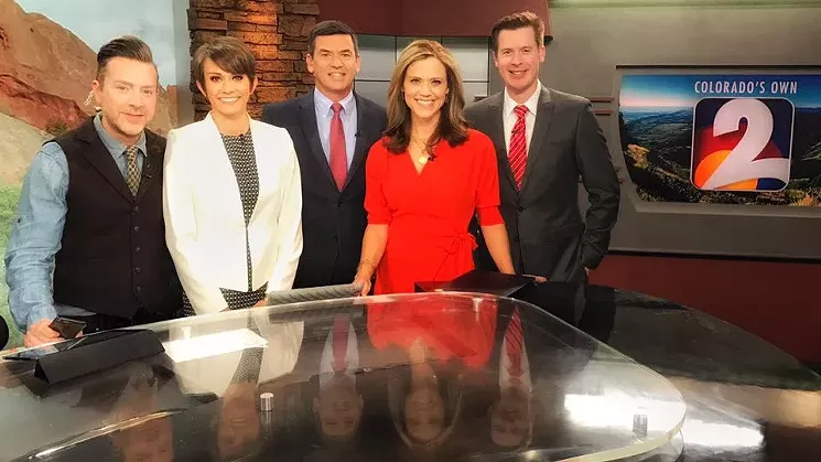 Green with the current Daybreak crew: Chris Parente, Sam Boik, Natalie Tysdal and Chris Tomer. - FACEBOOK
