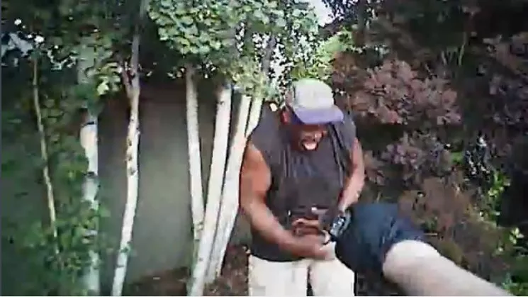 The moment in the video when Greg Heard is tased. - COURTESY OF HOLLAND, HOLLAND, EDWARDS & GROSSMAN