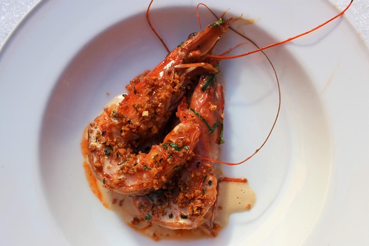 Whole Spanish shrimp are a glimpse into Ultreia's menu. - COURTESY OF ULTREIA
