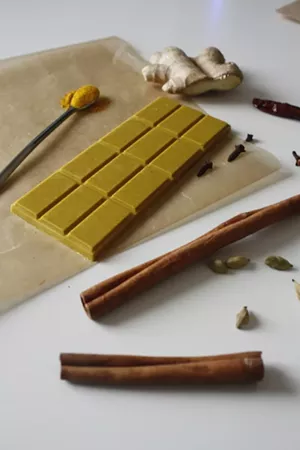 WKND's tumeric chocolate is just one of the special offerings in store for this weekend's Craft Cacao and Chocolate Market at The Source. - WKND CHOCOLATE