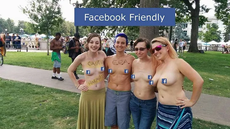 A photo shared on Facebook by Brittiany Hoagland, a plaintiff in the Free the Nipple lawsuit. - FACEBOOK