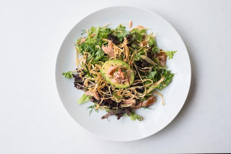 Stella's salmon-and-avocado salad could be part of your next office lunch. - STELLA'S ON 16TH