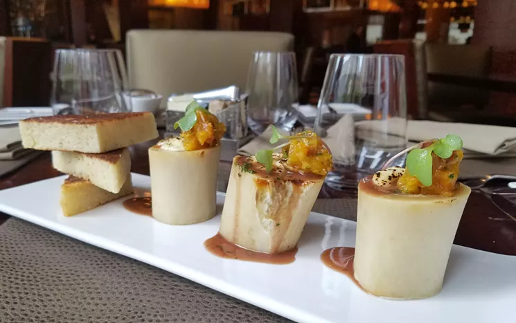 Making custard out of wagyu bone marrow is one of the amazing ways Edge Steakhouse uses the cow. - LINNEA COVINGTON