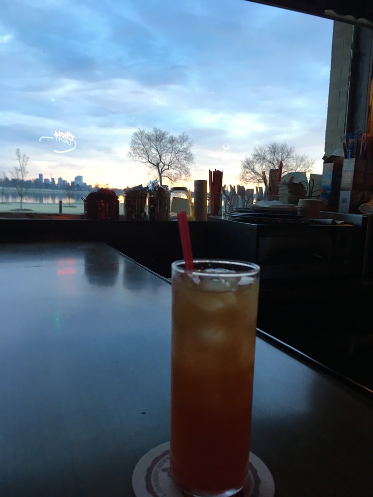 Tequila sunrise at the Lakeview Lounge. - WESTWORD