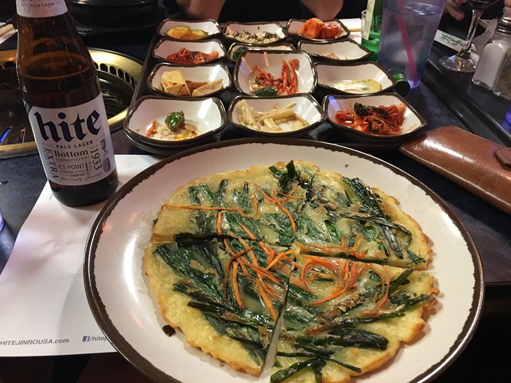 Start your meal with a veggie pancake at Shin Myung Gwan. - LAURA SHUNK