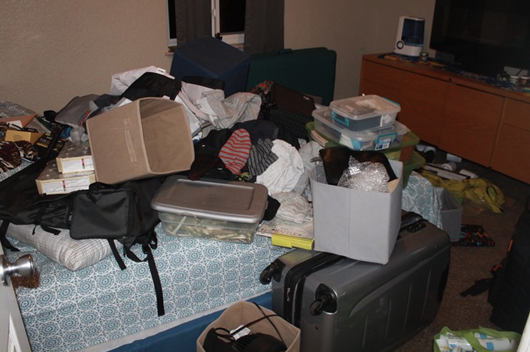 One of the bedrooms in Phoenix's home after the DPD's search. - COURTESY OF DEZY ST. NOLDE