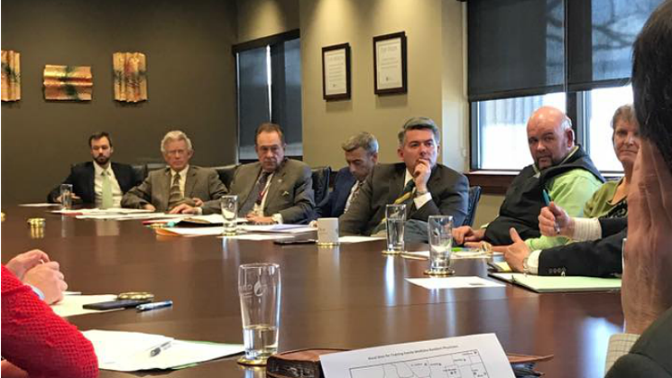Senator Cory Gardner meeting with members of the Colorado Hospital Association last week. - FACEBOOK