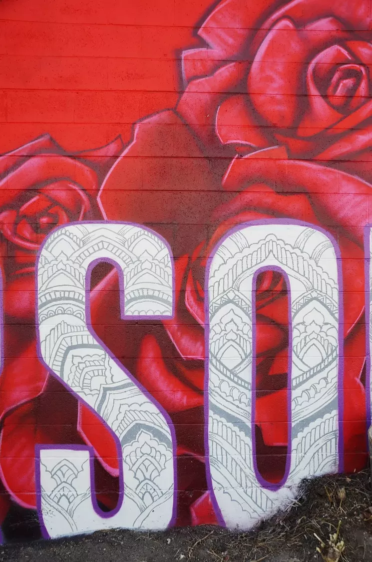 Details: roses by Thomas Evans; complex arabesques inside the lettering show additions by Kirileigh Jones. - LINDSEY BARTLETT