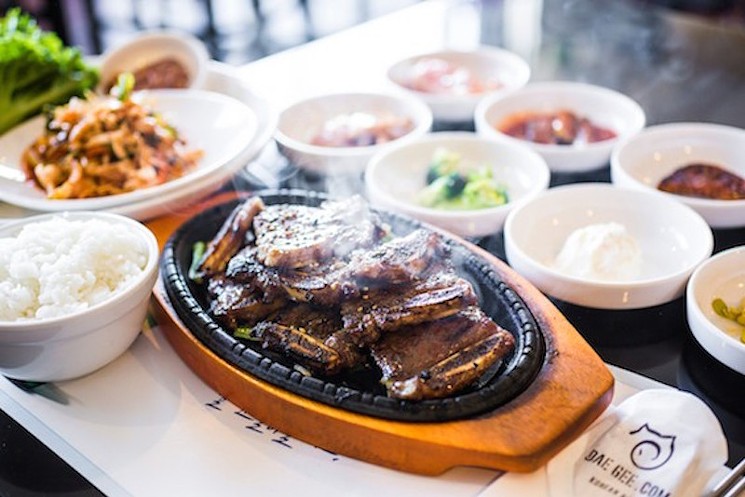 Short ribs and sides at Dae Gee. - DANIELLE LIRETTE