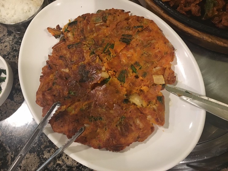Kimchi pancake at Mr. Kim. - LAURA SHUNK