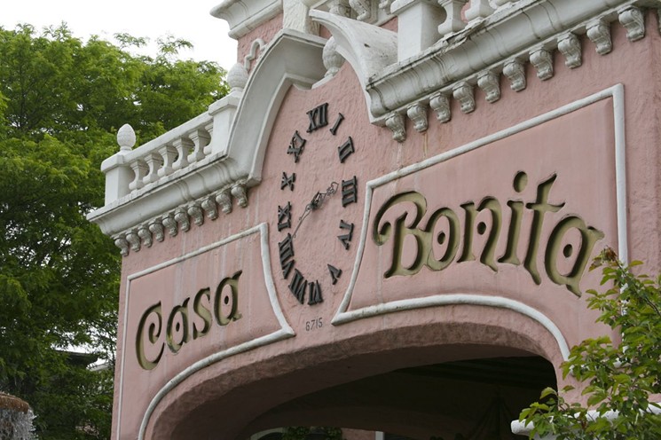 Parking at Casa Bonita will be handled with a single-file line ending with a mandatory beef enchilada that you don't really want. - KRIS GABBARD AT FLICKR