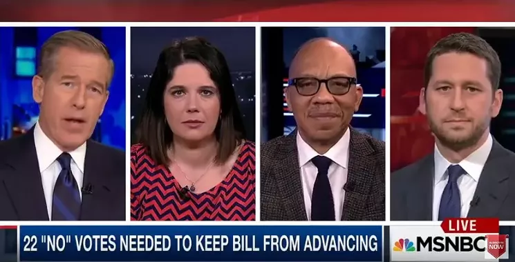 Eli Stokols, far right, with other panelists on a recent episode of MSNBC's The 11th Hour With Brian Williams. - MSNBC VIA YOUTUBE