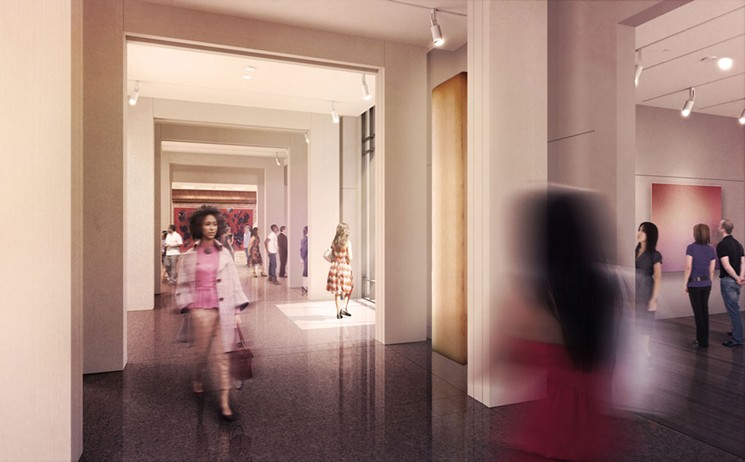 A rendering of the central exhibition corridor of the new Kirkland Museum. - COURTESY OF OLSON KUNDIG.