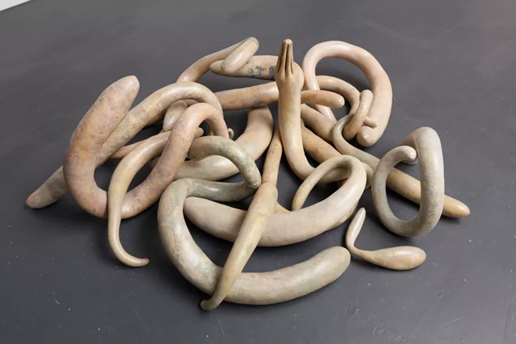 Susan Dexter Camp, “The Magnitude of Resistance,”gourds, 2014. - WES MAGYAR, COURTESY OF VICKI MYHREN GALLERY