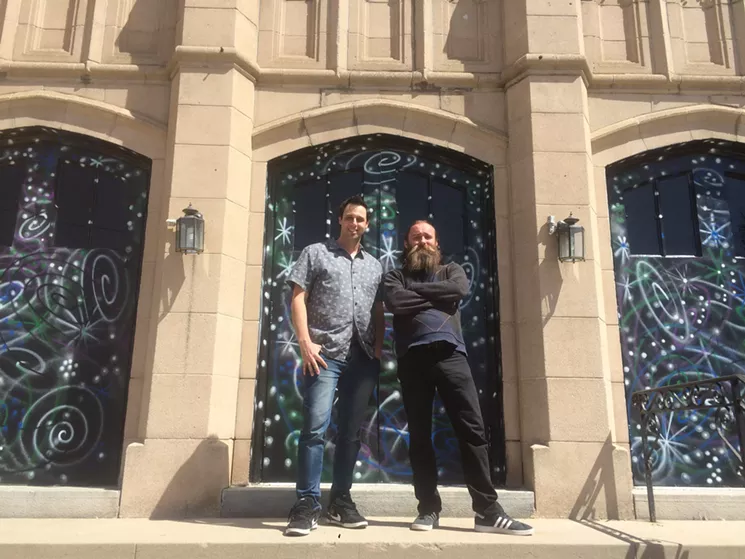 Steve Berke (left) and Lee Molloy have been renovating the church for the past ten months. - THOMAS MITCHELL