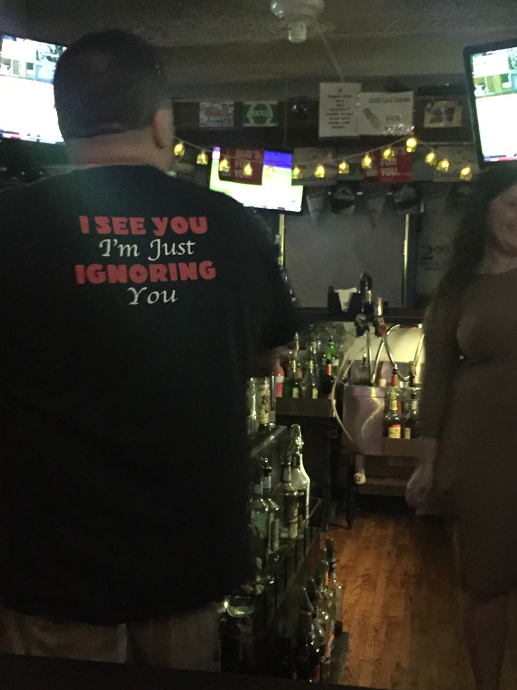 This guy was living up to his shirt. - SUSIE LEWIS