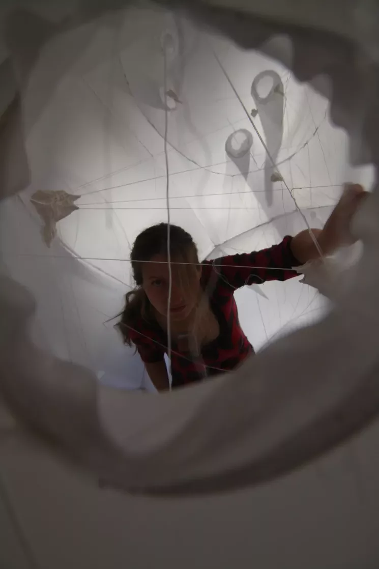 Nicole Banowetz inside "Gentile Infestation." Residency, Ustka, Poland, Center for Creative Activities. - PHOTO CREDIT: NICOLE BANOWETZ