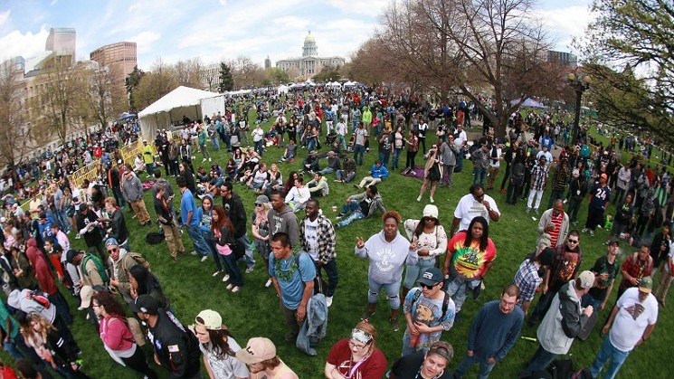 A photo from our slideshow "Happy 4/20! Denver's Stoners Make Annual Pilgrimage to Civic Center Park." - BRANDON MARSHALL