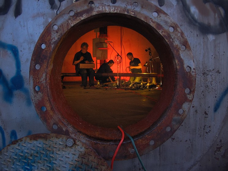 A view through the "portal" of a recording session in the Tank. - MHO SALIM/TANK CENTER FOR SONIC ARTS