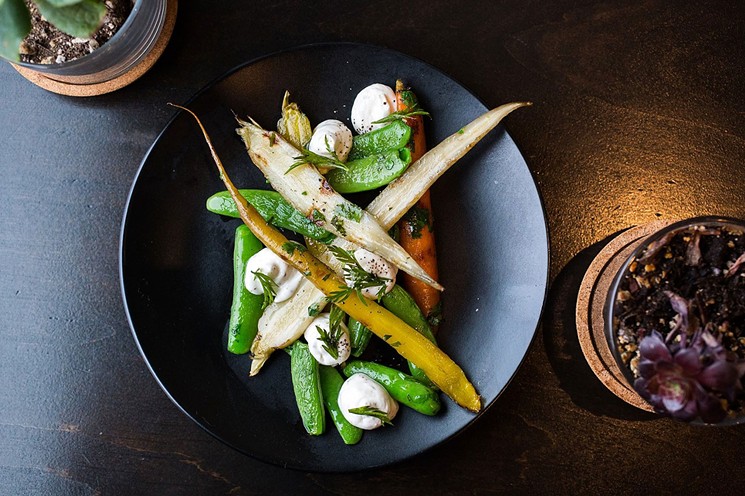Grilled carrots and peas at Annette. - DANIELLE LIRETTE