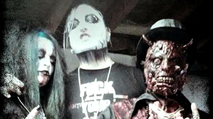 Christian Gulzow, right, with Zombgora Lilith and Boo the Ghost of the Undertakers. - COURTESY OF ZOMBGORA LILITH/THE UNDERTAKERS