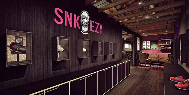 An artist's rendering of the SneekEazy shoe boutique and bar space above Element. - COURTESY OF ELEMENT HOSPITALITY