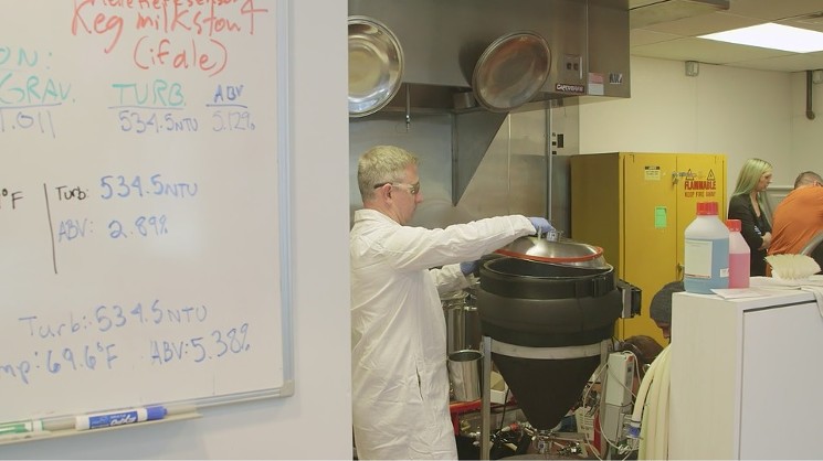 This screen-cap from a video produced by MSU Denver shows the brewing program in action. - MSU DENVER