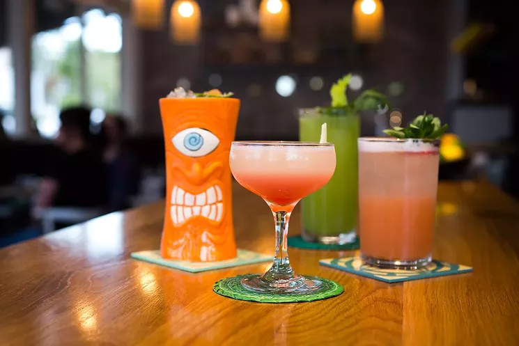 A few of Señor Bear's cocktails (left to right): Primer Hombre, Rubor, Verde Jugo, Contento Fruta. - DANIELLE LIRETTE