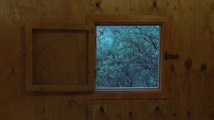 Detail of "Two Cabins," by James Benning, two-channel HD video. - COURTESY OF ROBISCHON GALLERY