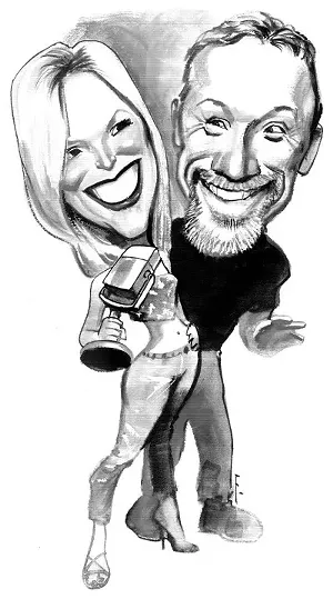 Jamie White and Danny Bonaduce looking happier to be together than they sometimes were in real life. - ILLUSTRATION BY FRED HARPER