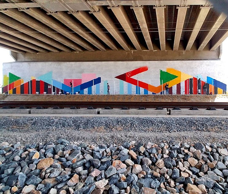 A community mural painted by the Birdseed Collective at the 40th and Colorado light-rail station. - BIRDSEED COLLECTIVE / FACEBOOK